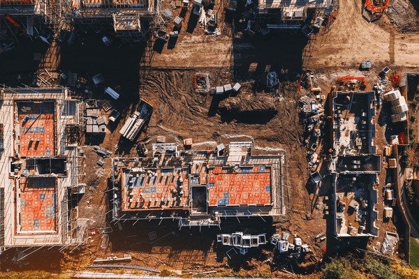 Vue aérienne de chantier